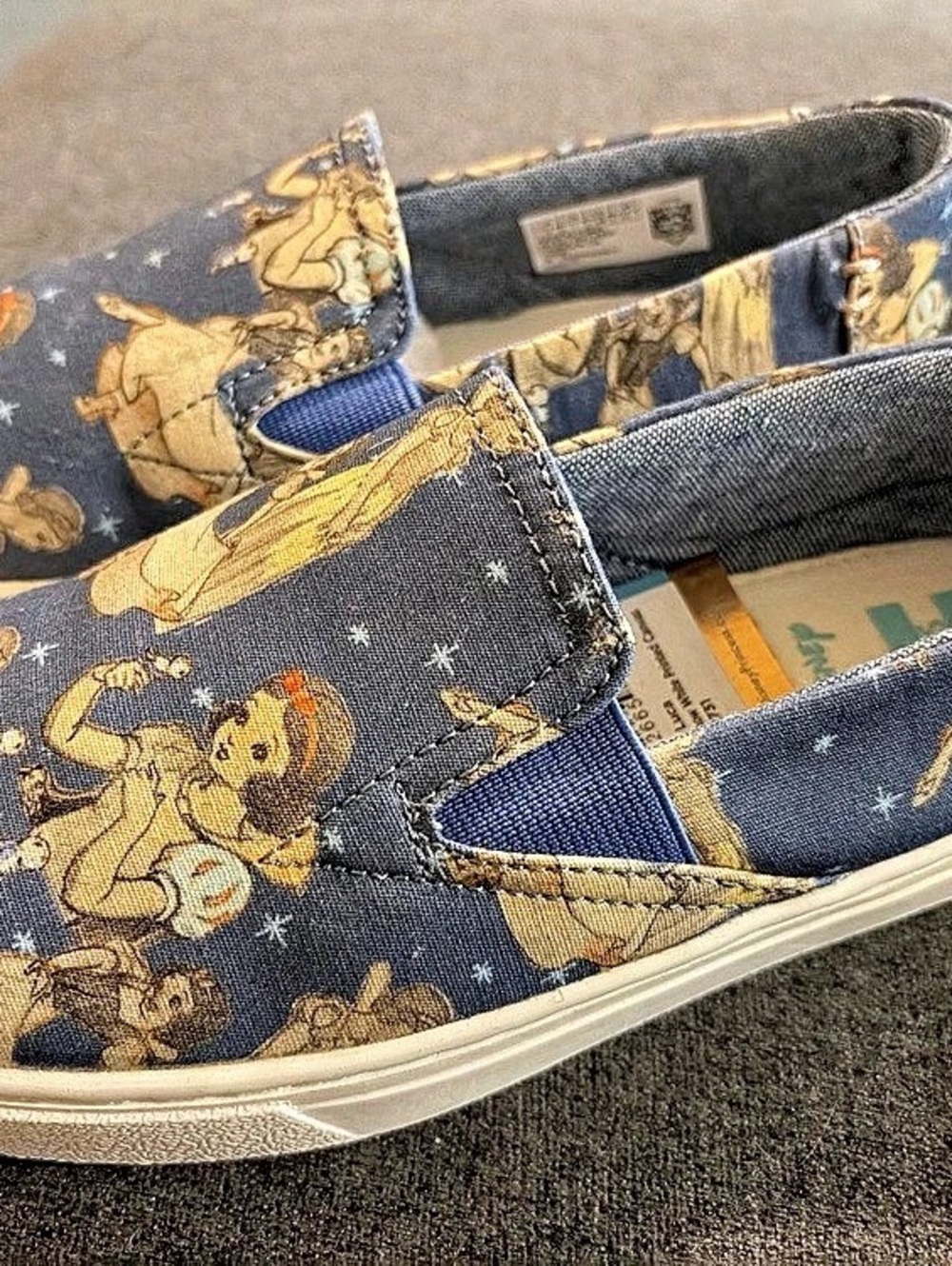 TOMS Disney Youth Luca - Blue Snow White Printed Canvas Shoes